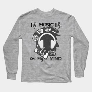 Music on my mind T Shirt for Music Lover Long Sleeve T-Shirt